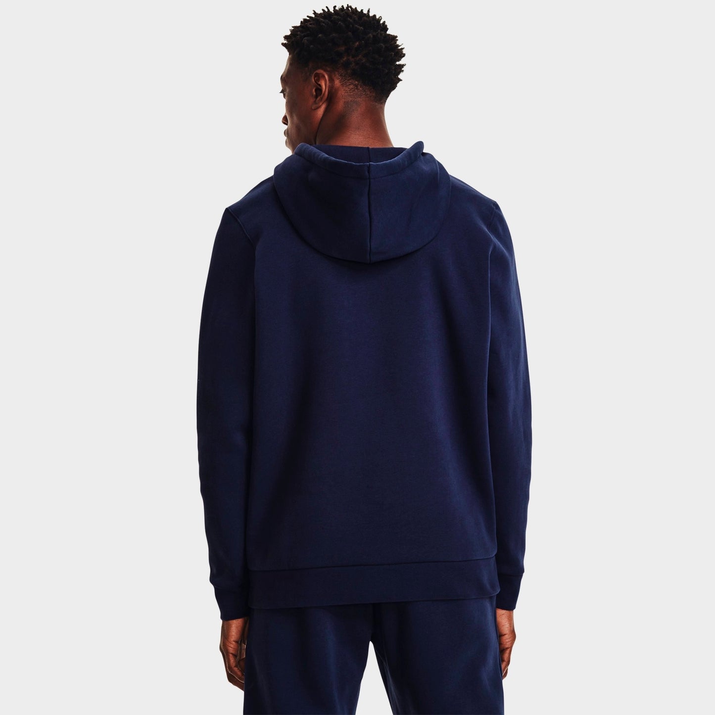 Men's Under Armour Icon Fleece Full-Zip Hoodie - Midnight Navy/White
