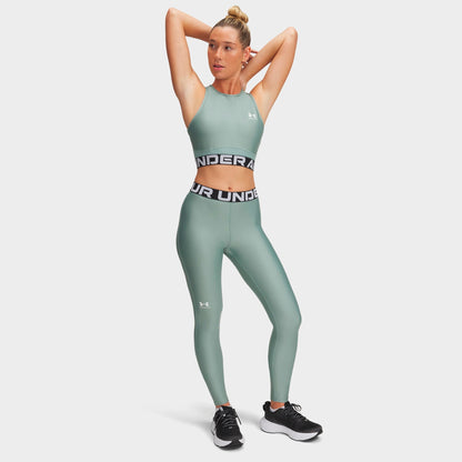 Women's Under Armour Heatgear® Leggings - Silica Green/White