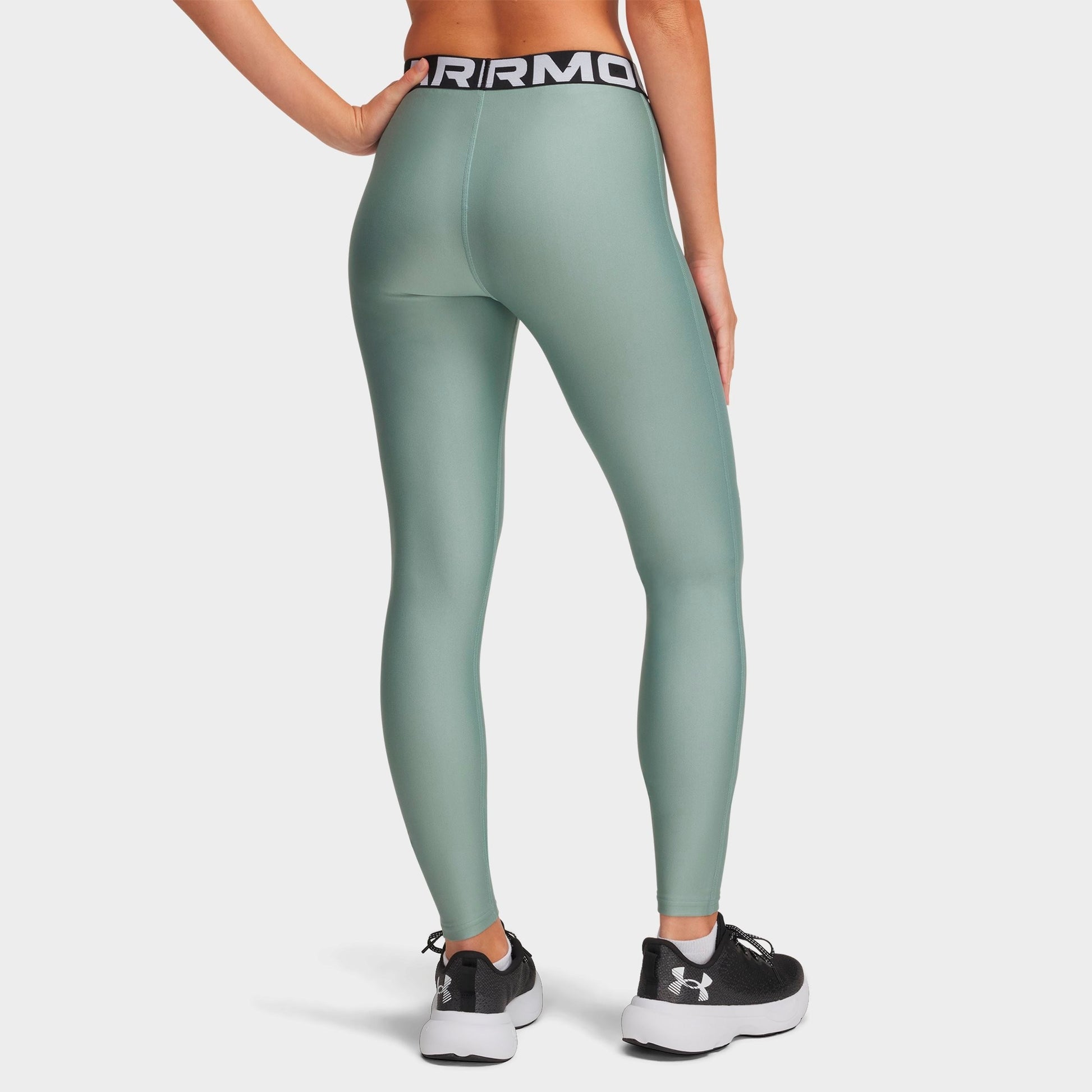 Women's Under Armour Heatgear® Leggings - Silica Green/White