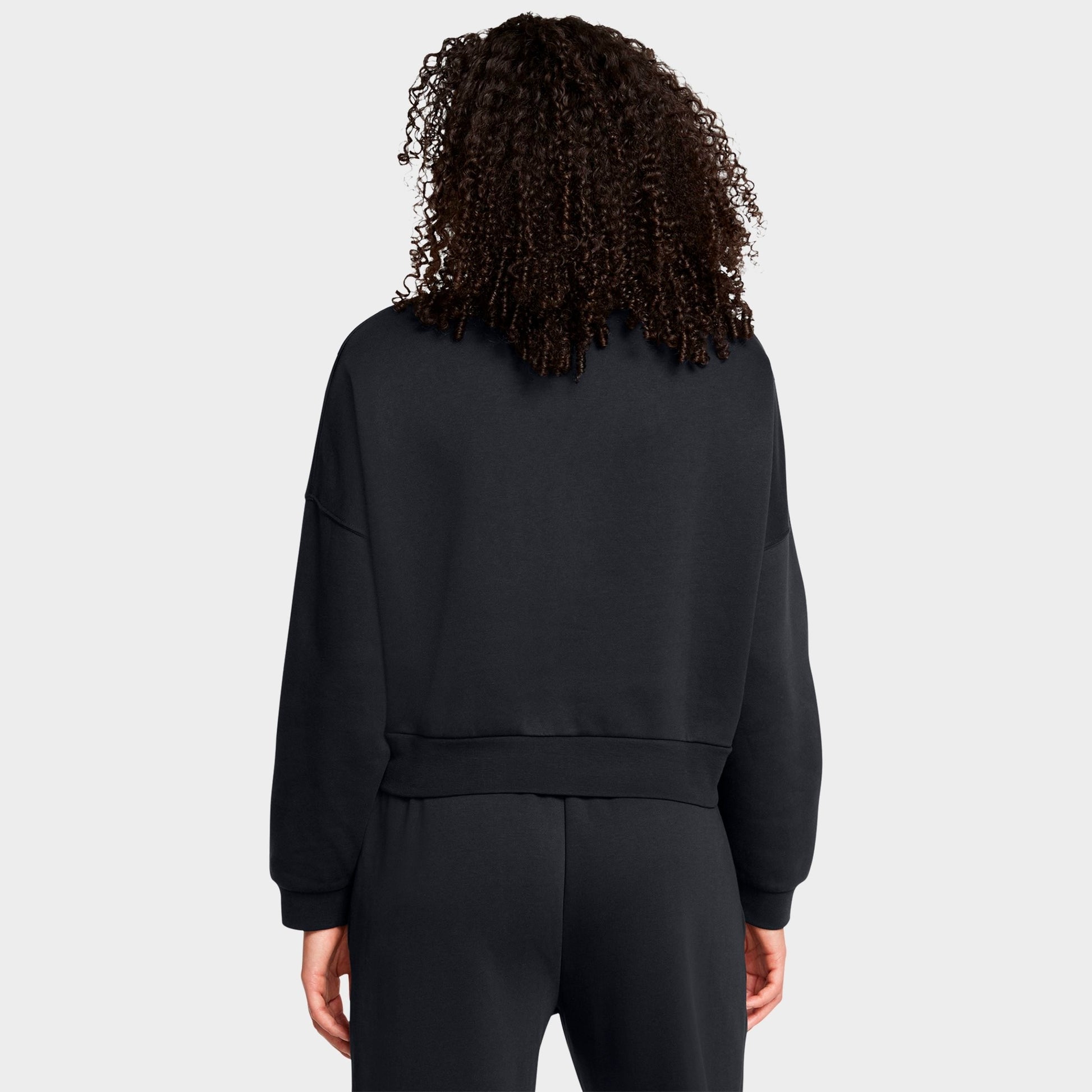 Women's Under Armour Icon Fleece Oversized Half-Zip Sweatshirt - Black/White