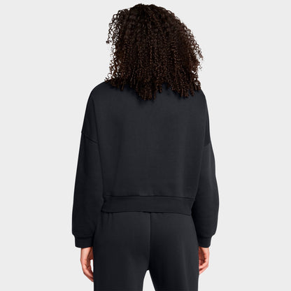 Women's Under Armour Icon Fleece Oversized Half-Zip Sweatshirt - Black/White