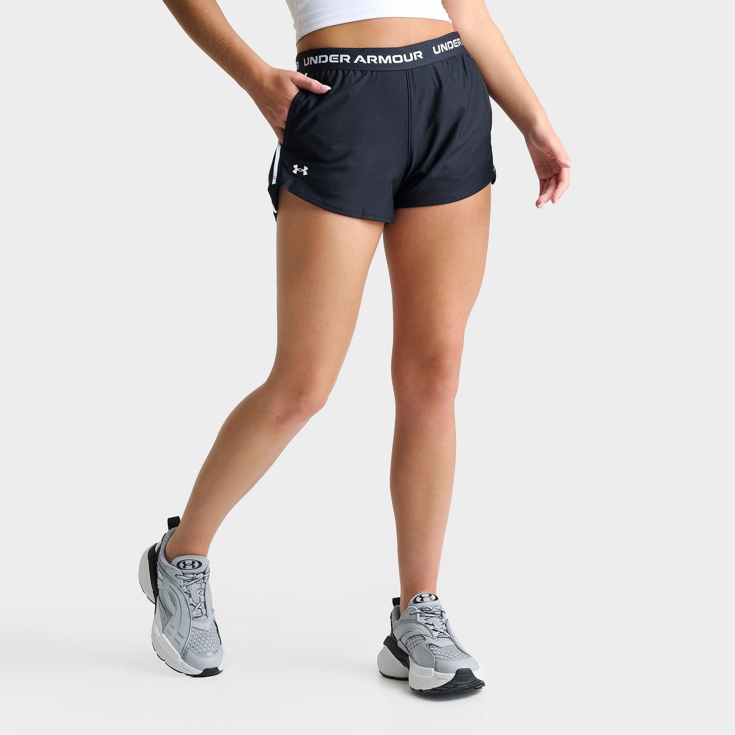 Women's Under Armour UA Tech™ Play Up 3'' Shorts - Black/White