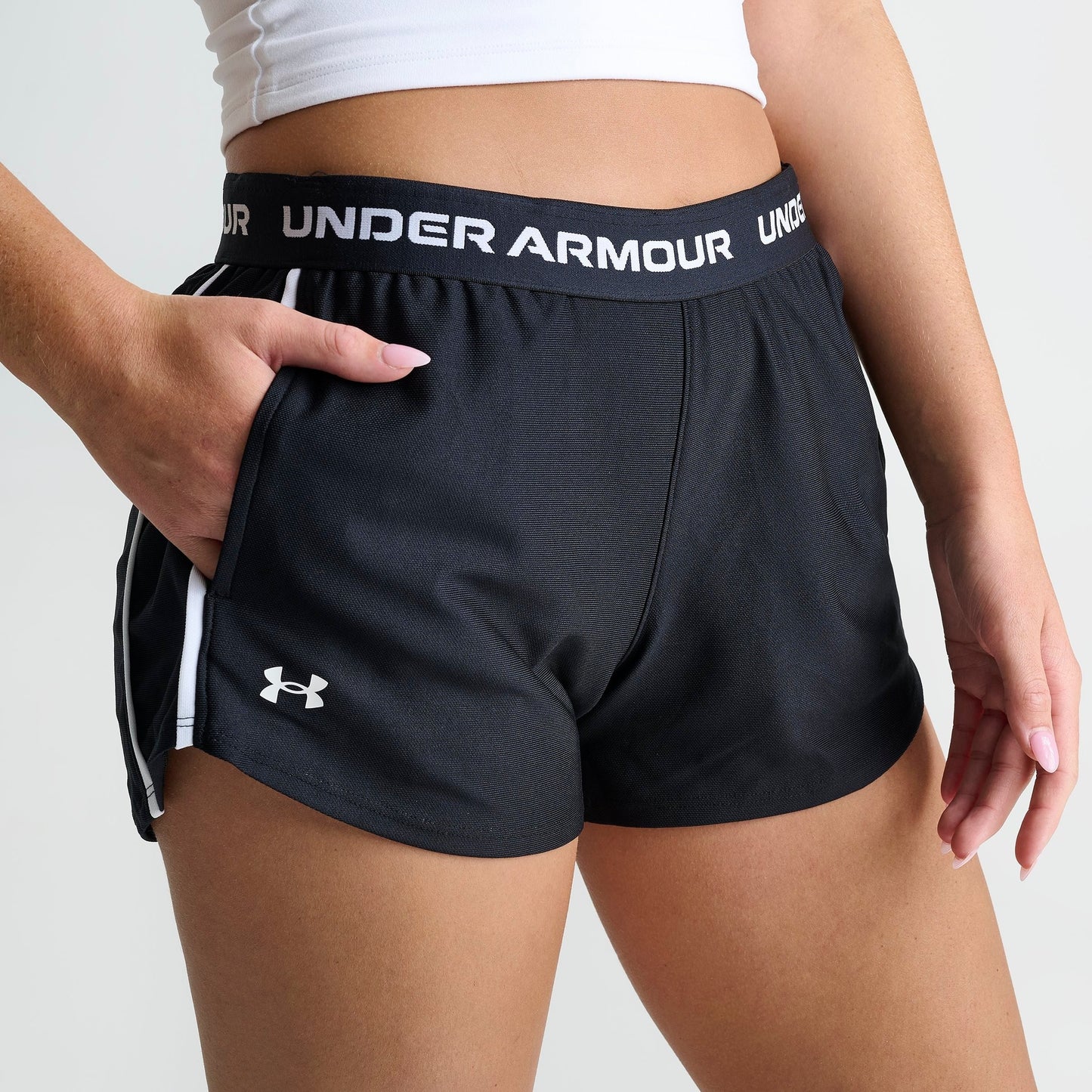 Women's Under Armour UA Tech™ Play Up 3'' Shorts - Black/White