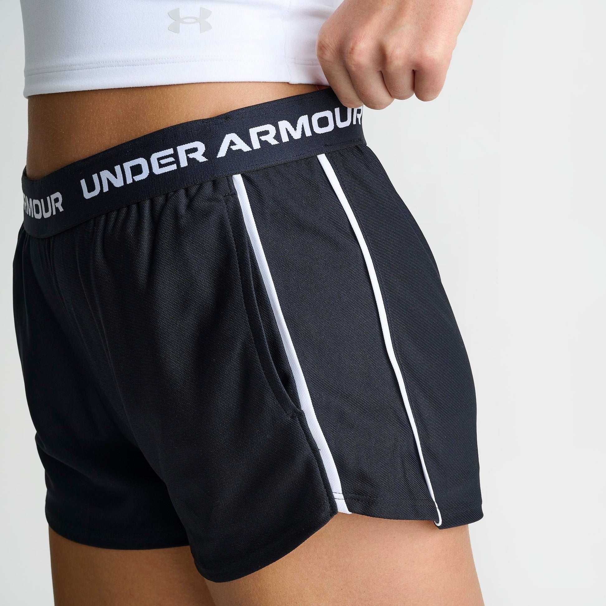 Women's Under Armour UA Tech™ Play Up 3'' Shorts - Black/White