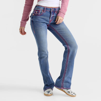 Women's True Religion Becca Super T Mid-Rise Bootcut Jeans - Indigo/Pink