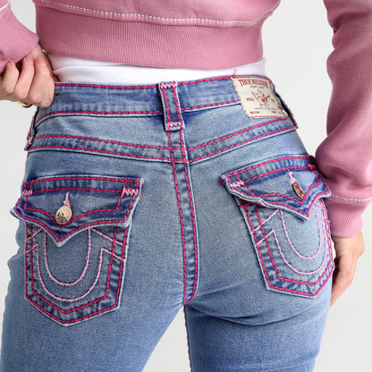Women's True Religion Becca Super T Mid-Rise Bootcut Jeans - Indigo/Pink