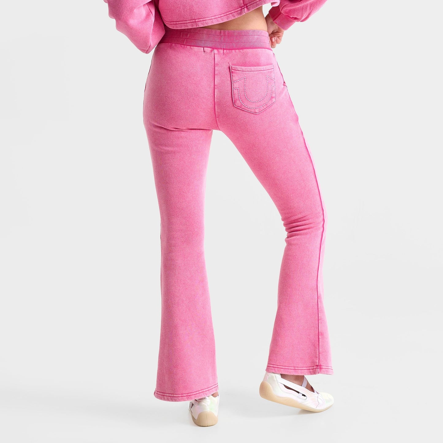 Women's True Religion Washed Heritage Bootcut Jogger Pants - Hot Pink