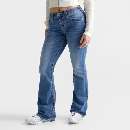 Women's True Religion Becca Big T Tattoo Flap Mid-Rise Bootcut Jeans - Low Tide