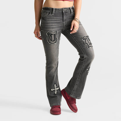 Women's True Religion Becca Appliqué Mid-Rise Bootcut Jeans - Lush Glow