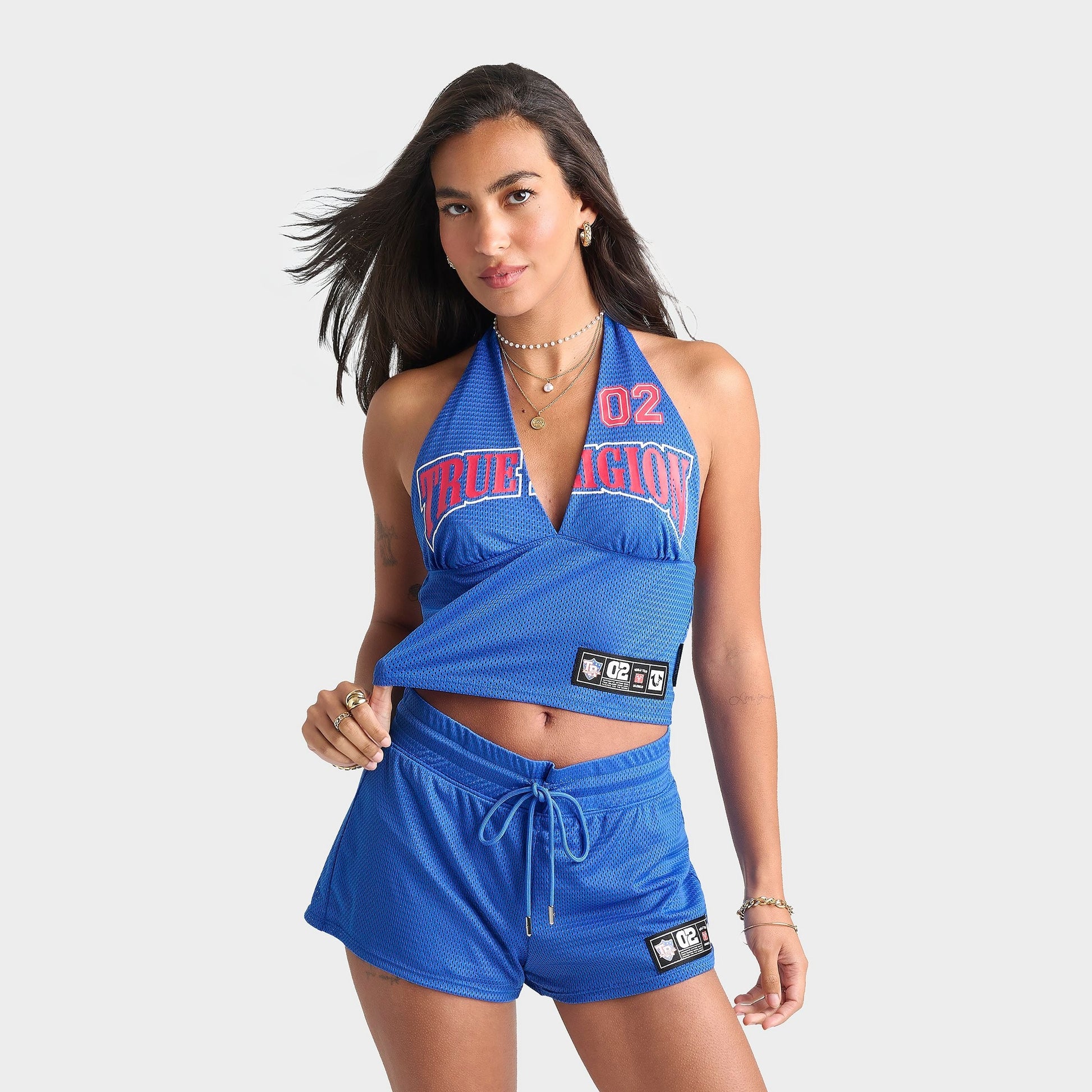 Women's True Religion Printed Sporty Mesh Halter Top - Super Sonic
