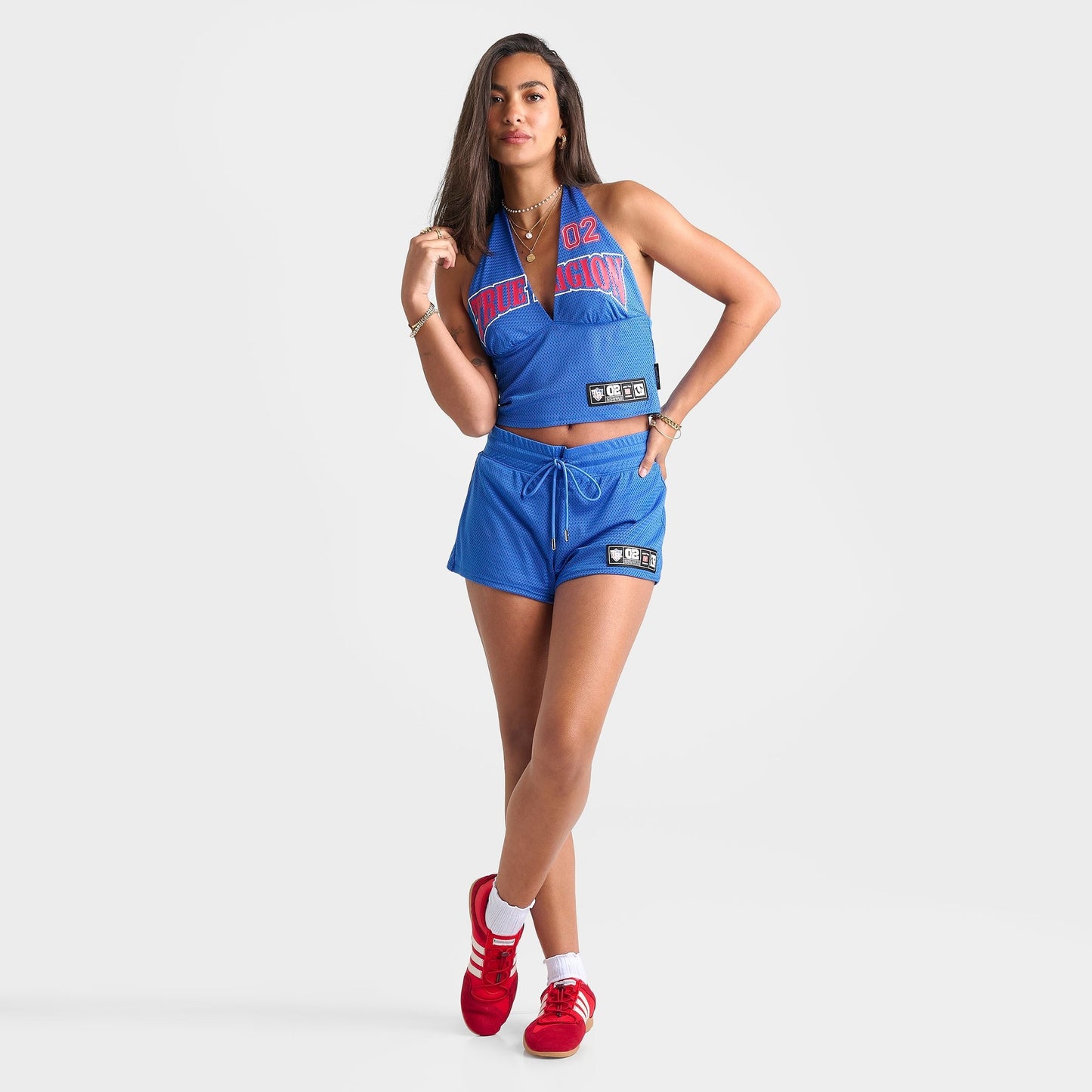 Women's True Religion Printed Sporty Mesh Halter Top - Super Sonic