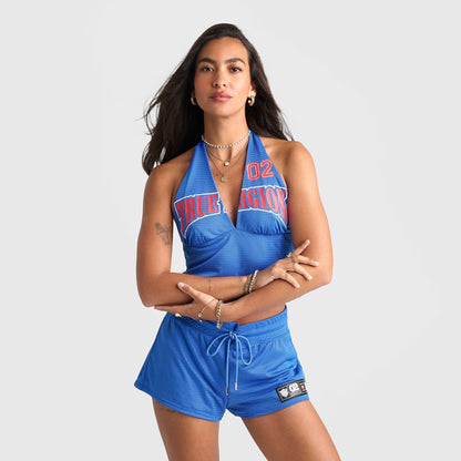 Women's True Religion Printed Sporty Mesh Halter Top - Super Sonic