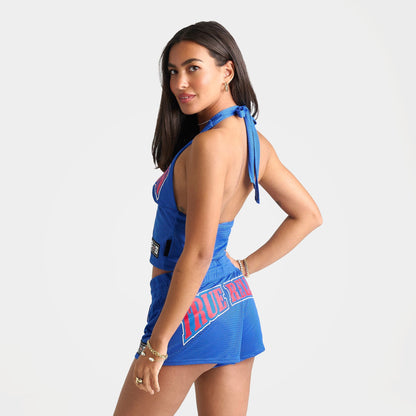 Women's True Religion Printed Sporty Mesh Halter Top - Super Sonic