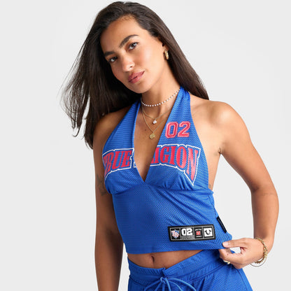 Women's True Religion Printed Sporty Mesh Halter Top - Super Sonic