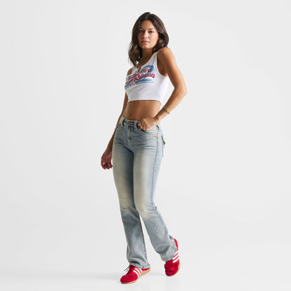 Women's True Religion Rib Notch Tank Top - White
