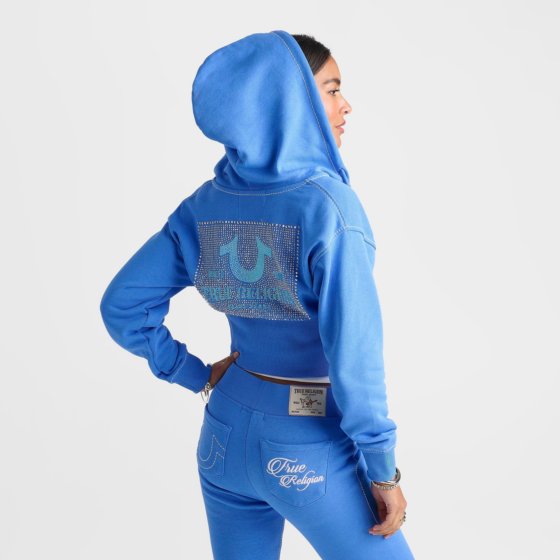 Women's True Religion Big T High Waistband Full-Zip Hoodie - Super Sonic