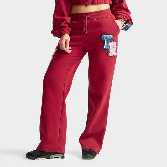 Women's True Religion Crystal Patch Jogger Pants - Red Dahlia