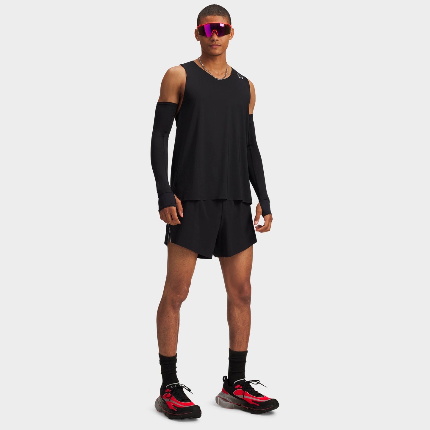 Men's Under Armour UA Halo Run 4" Running Shorts - Black/Castlerock/Reflective
