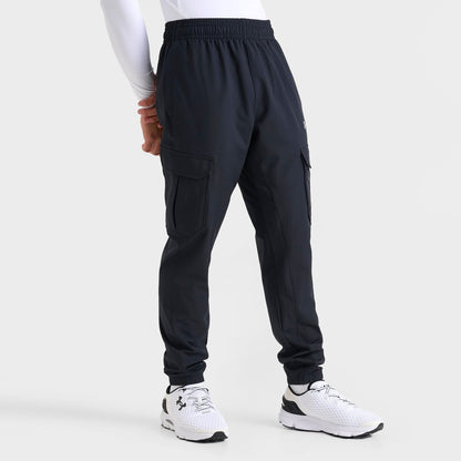 Men's Under Armour UA Woven Cargo Jogger Pants - Black/Steel
