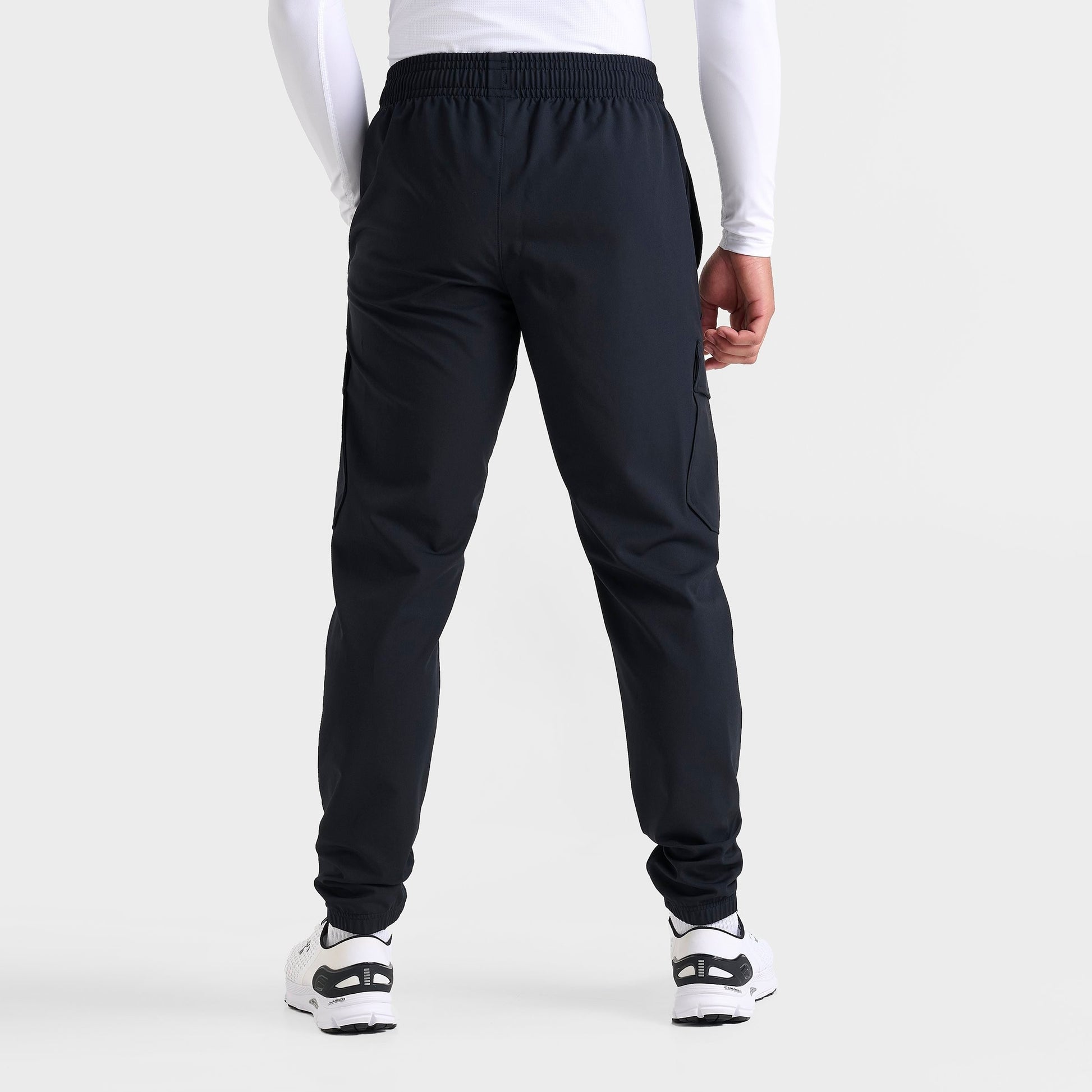 Men's Under Armour UA Woven Cargo Jogger Pants - Black/Steel