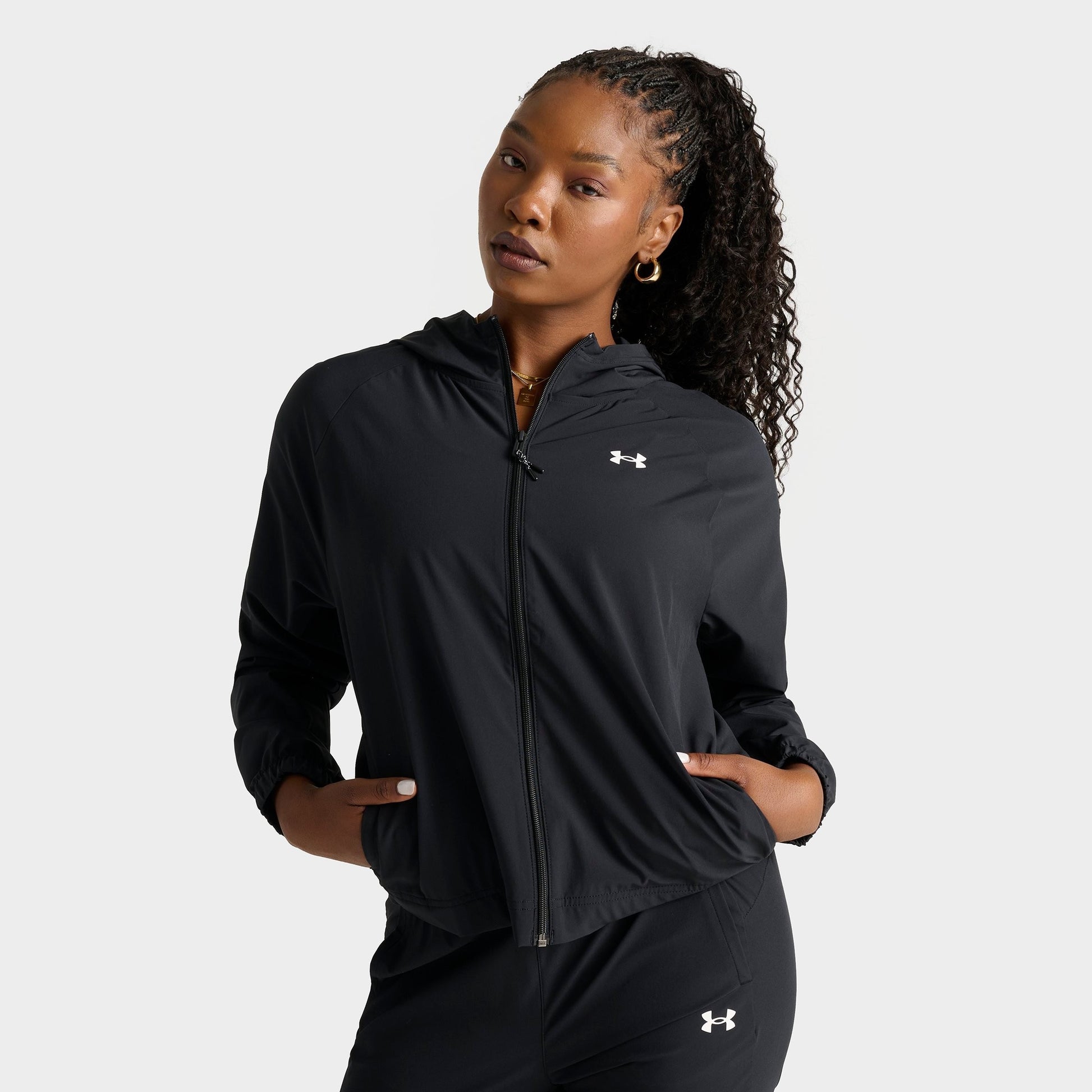 Women's Under Armour Woven Branded Jacket - Black