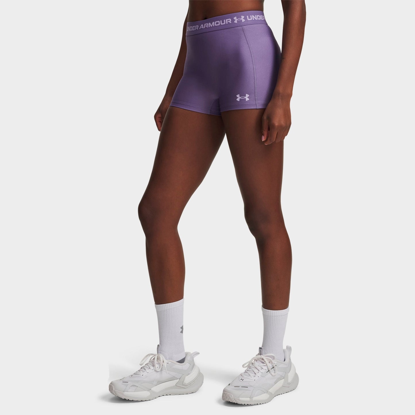 Women's Under Armour Heatgear® Shorty 3-Inch Shorts - Purple Luxe/Purple Crest
