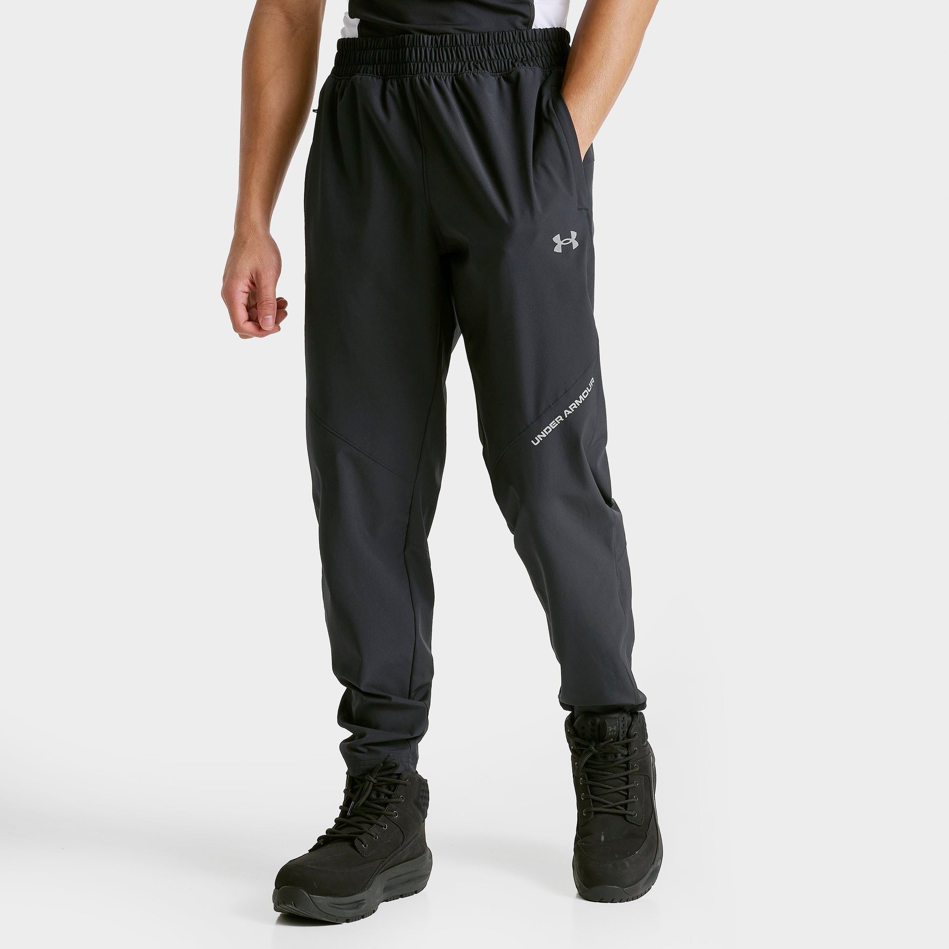 Men's Under Armour UA Tech Hybrid Woven Pants - Black/Reflective