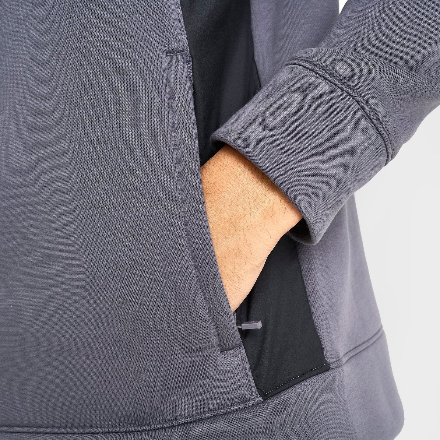 Men's Under Armour Icon Fleece Blocked Full-Zip Hoodie - Castlerock/Black/White