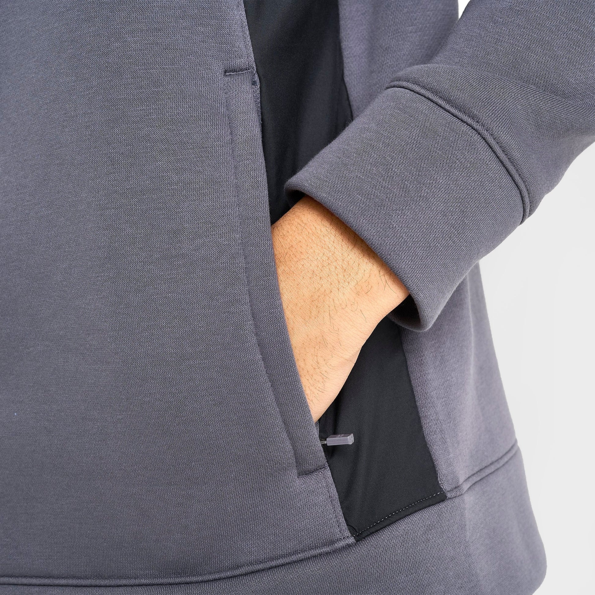Men's Under Armour Icon Fleece Blocked Full-Zip Hoodie - Castlerock/Black/White