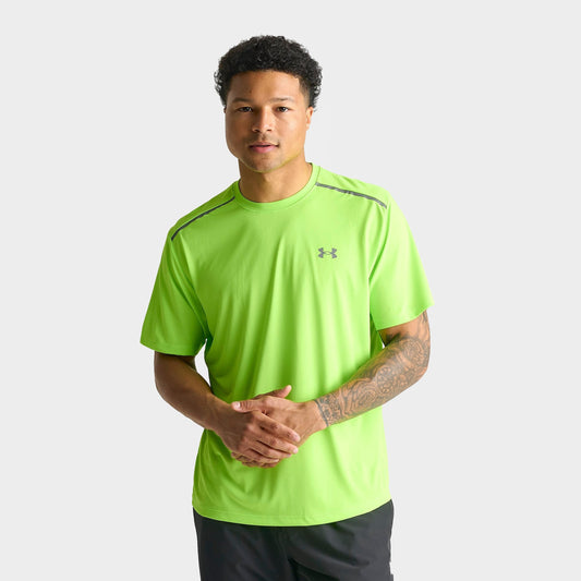 Men's Under Armour Tech Reflective T-Shirt - Hyper Green/Reflective