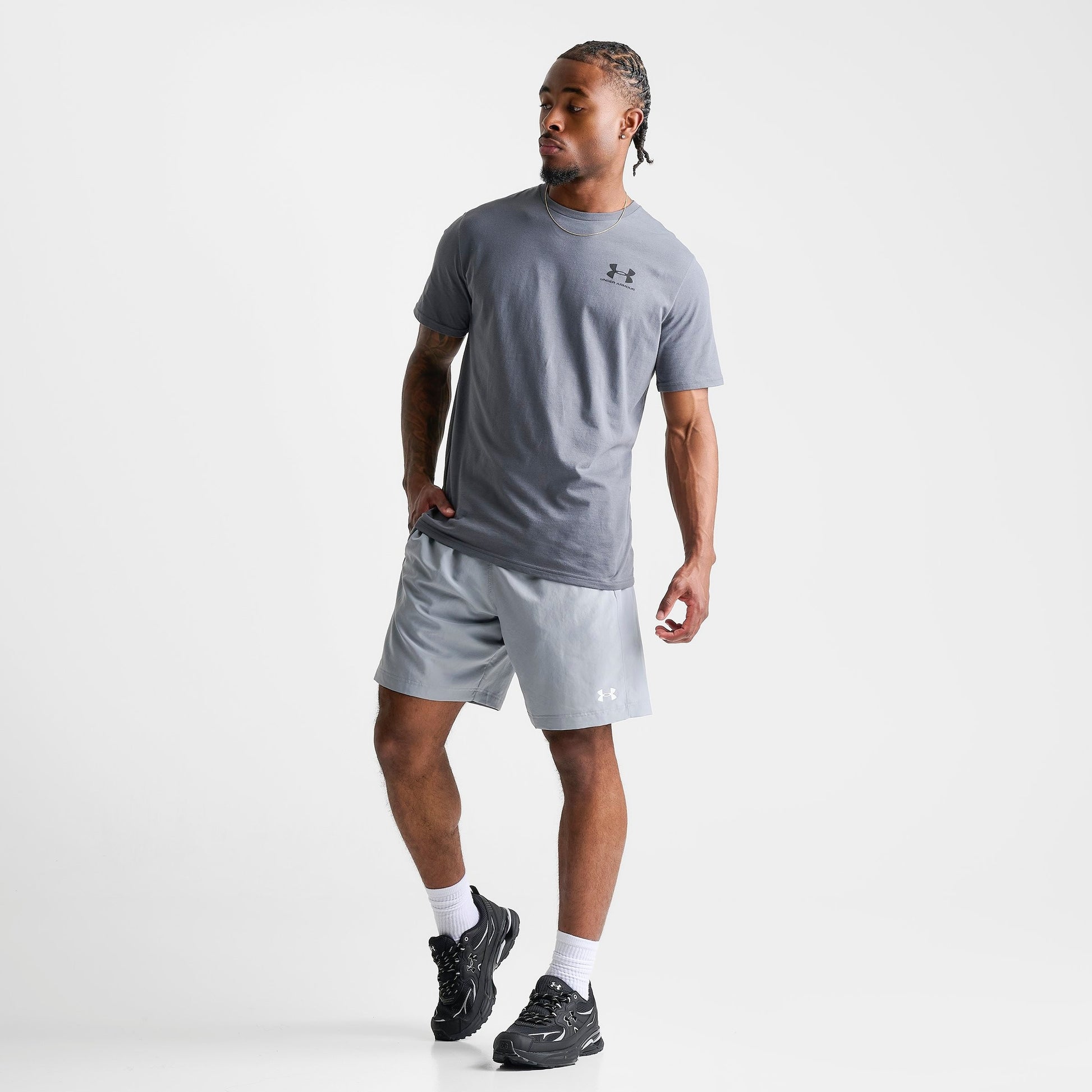 Men's Under Armour Woven WM Shorts - Steel/White