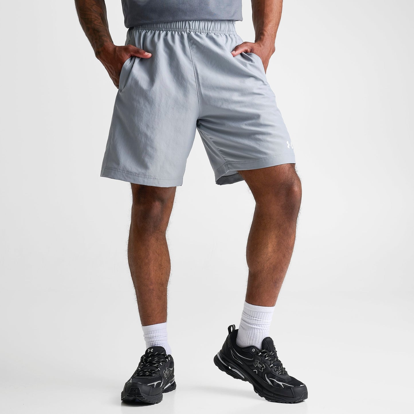 Men's Under Armour Woven WM Shorts - Steel/White