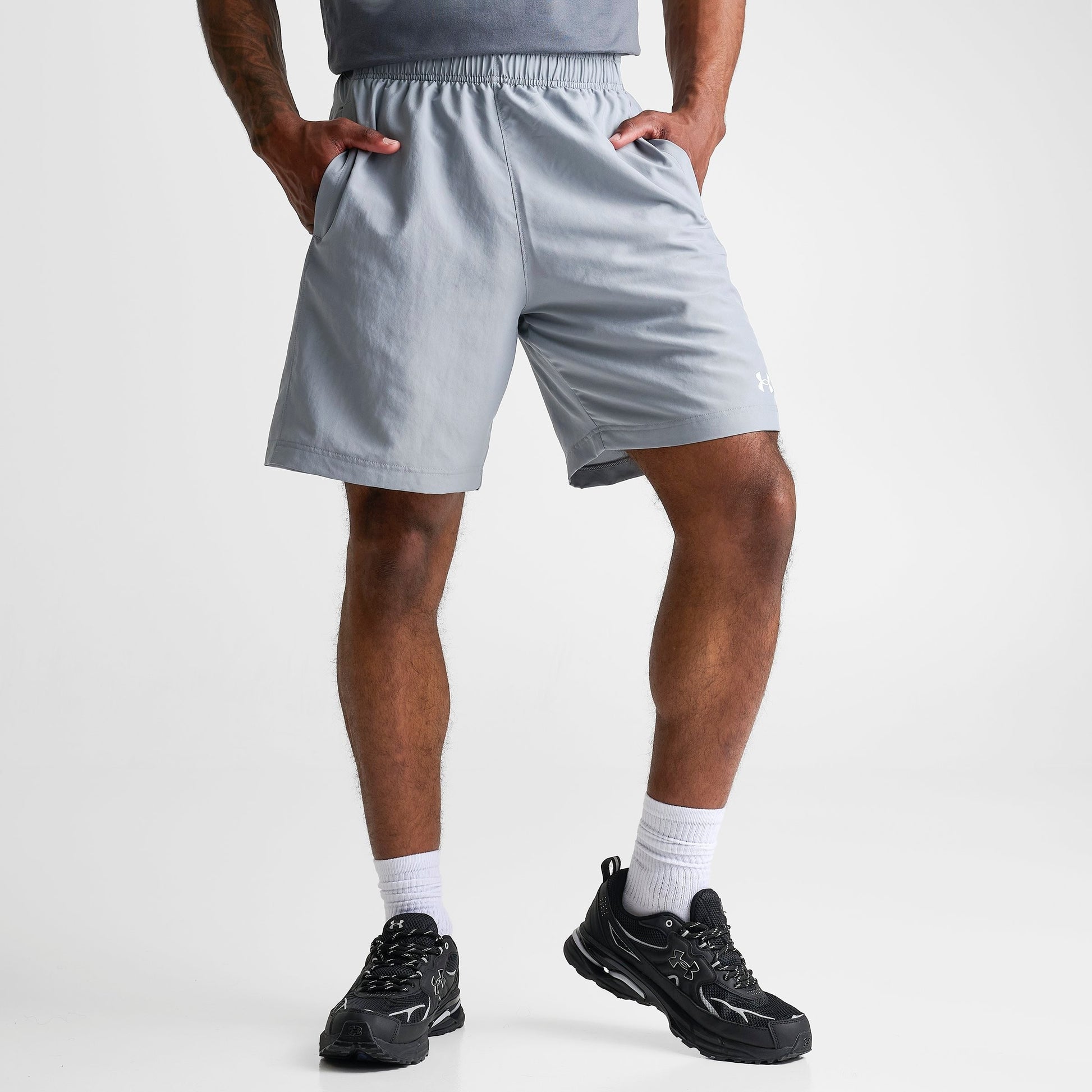 Men's Under Armour Woven WM Shorts - Steel/White