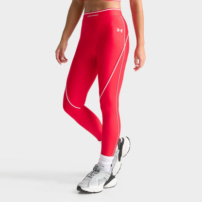 Women's Under Armour HeatGear No-Slip Waistband Performance Leggings - Red