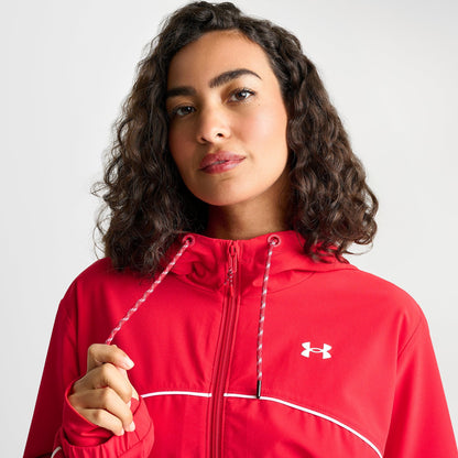 Women's Under Armour Windbreaker Full-Zip Jacket - Red