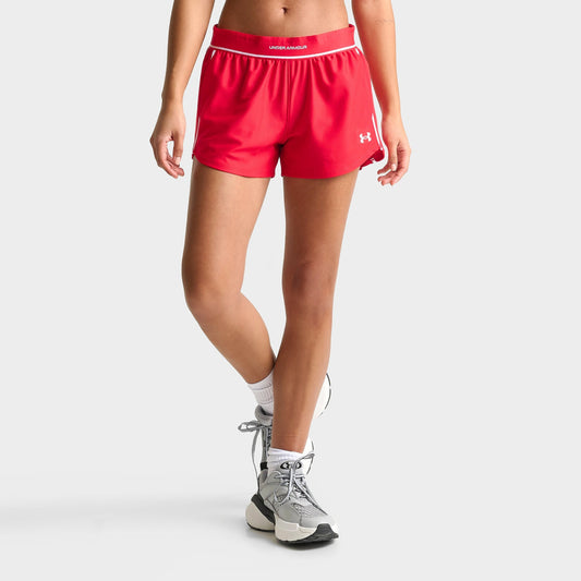 Women's Under Armour Piped Woven Shorts - Red