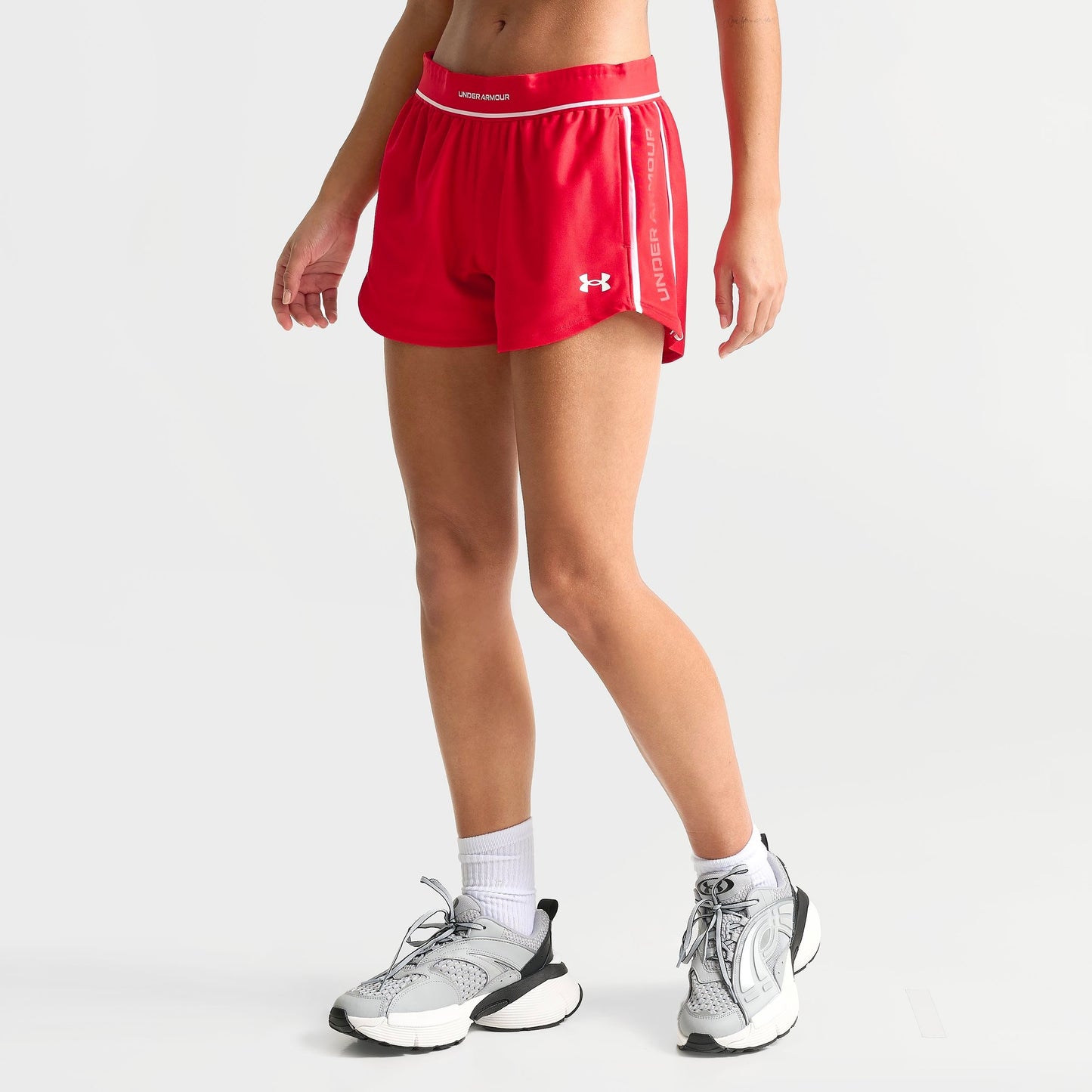 Women's Under Armour Piped Woven Shorts - Red