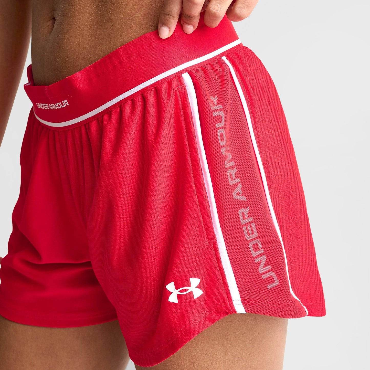 Women's Under Armour Piped Woven Shorts - Red