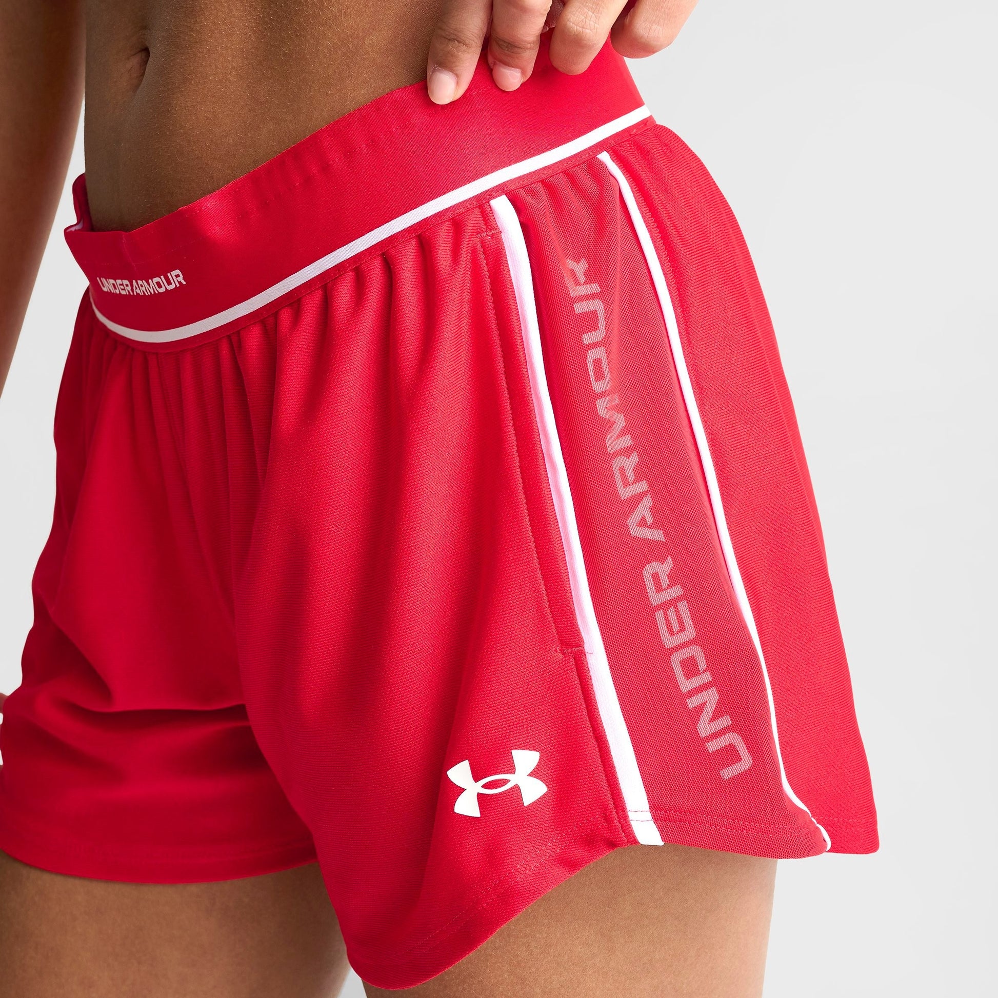 Women's Under Armour Piped Woven Shorts - Red