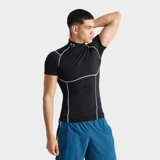 Men's Under Armour HeatGear Elite Mock Training Top - Ultimate Black/White