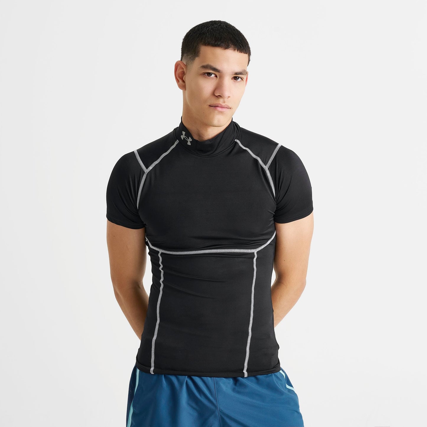 Men's Under Armour HeatGear Elite Mock Training Top - Ultimate Black/White