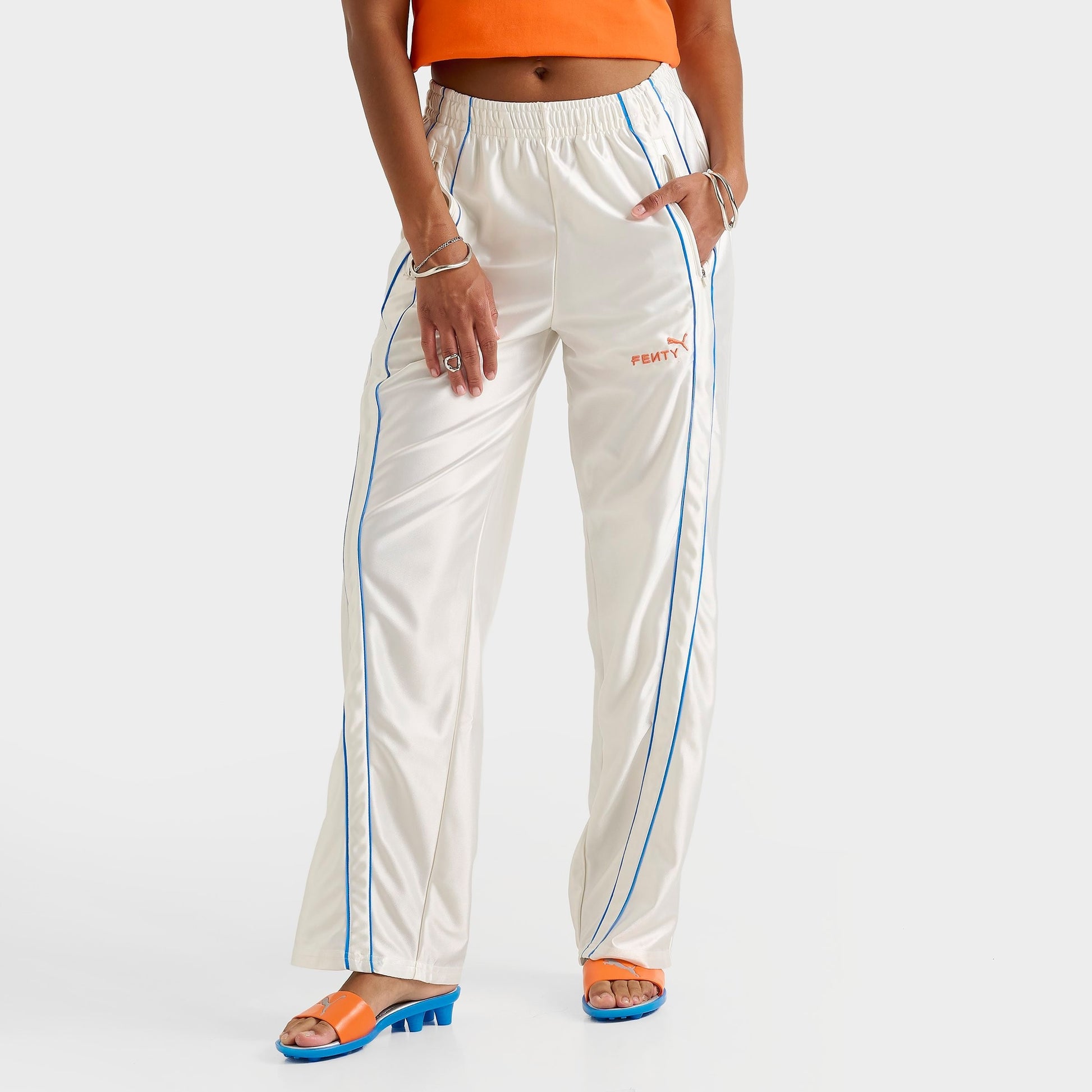 Women's FENTY x PUMA T7 Piping Track Pants - Warm White/Blue