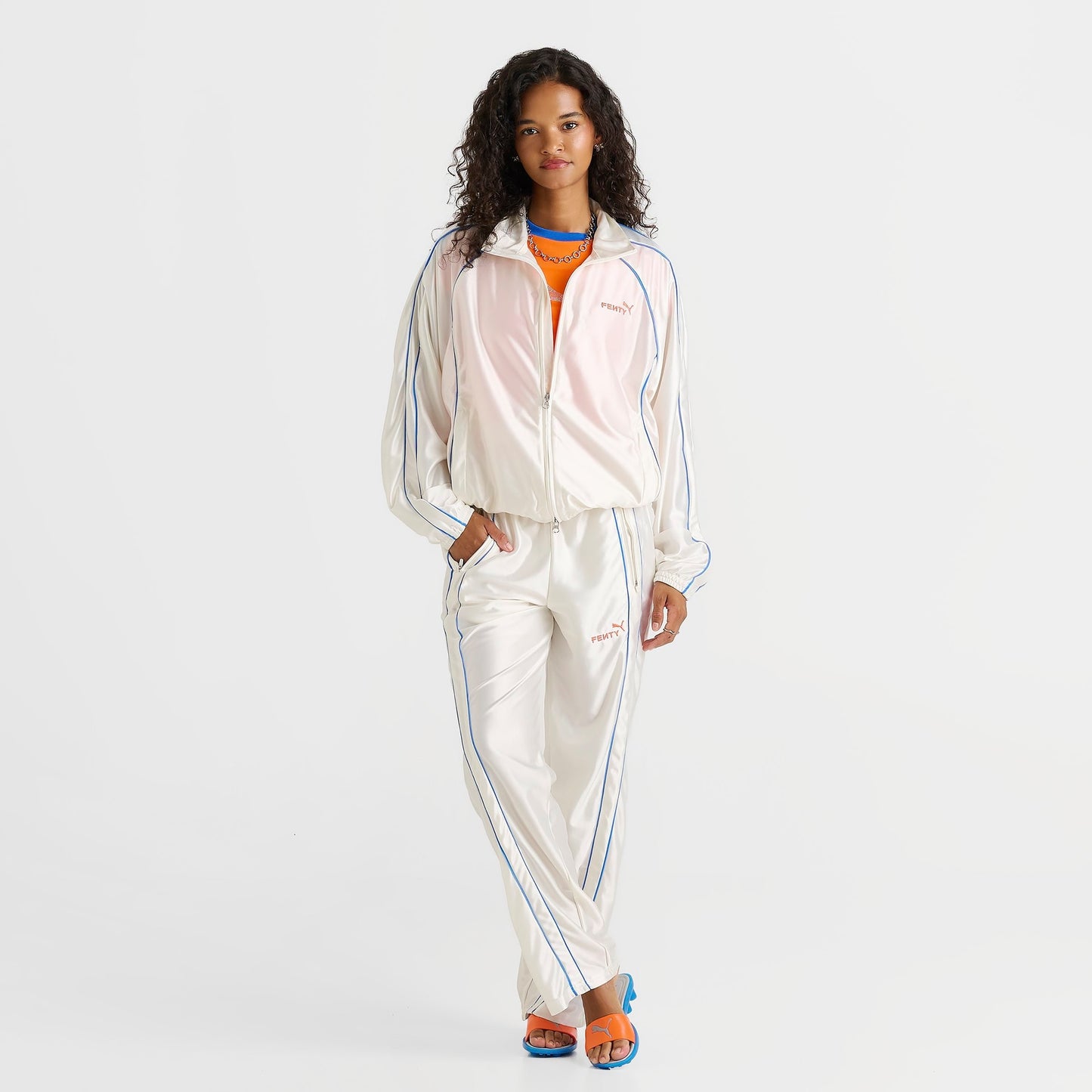 Women's FENTY x PUMA T7 Piping Track Pants - Warm White/Blue