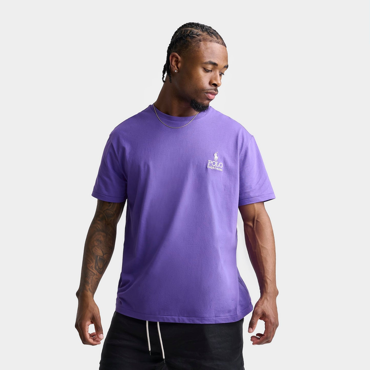 Men's Polo Ralph Lauren Stacked Logo Jersey T-Shirt - Cabana Purple