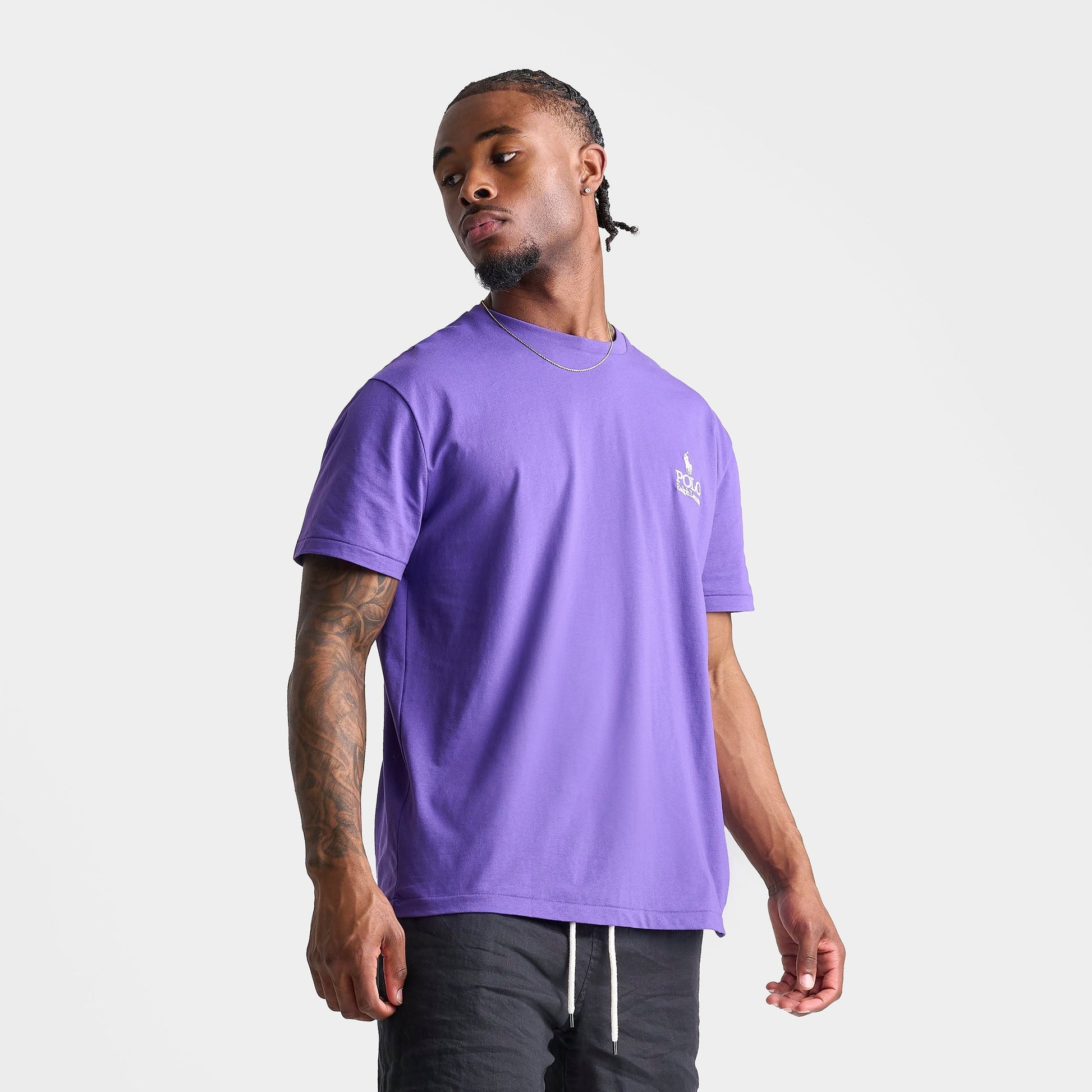 Men's Polo Ralph Lauren Stacked Logo Jersey T-Shirt - Cabana Purple