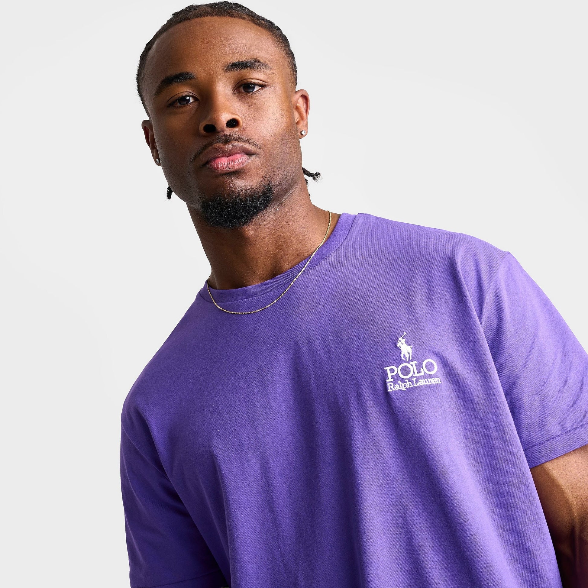 Men's Polo Ralph Lauren Stacked Logo Jersey T-Shirt - Cabana Purple