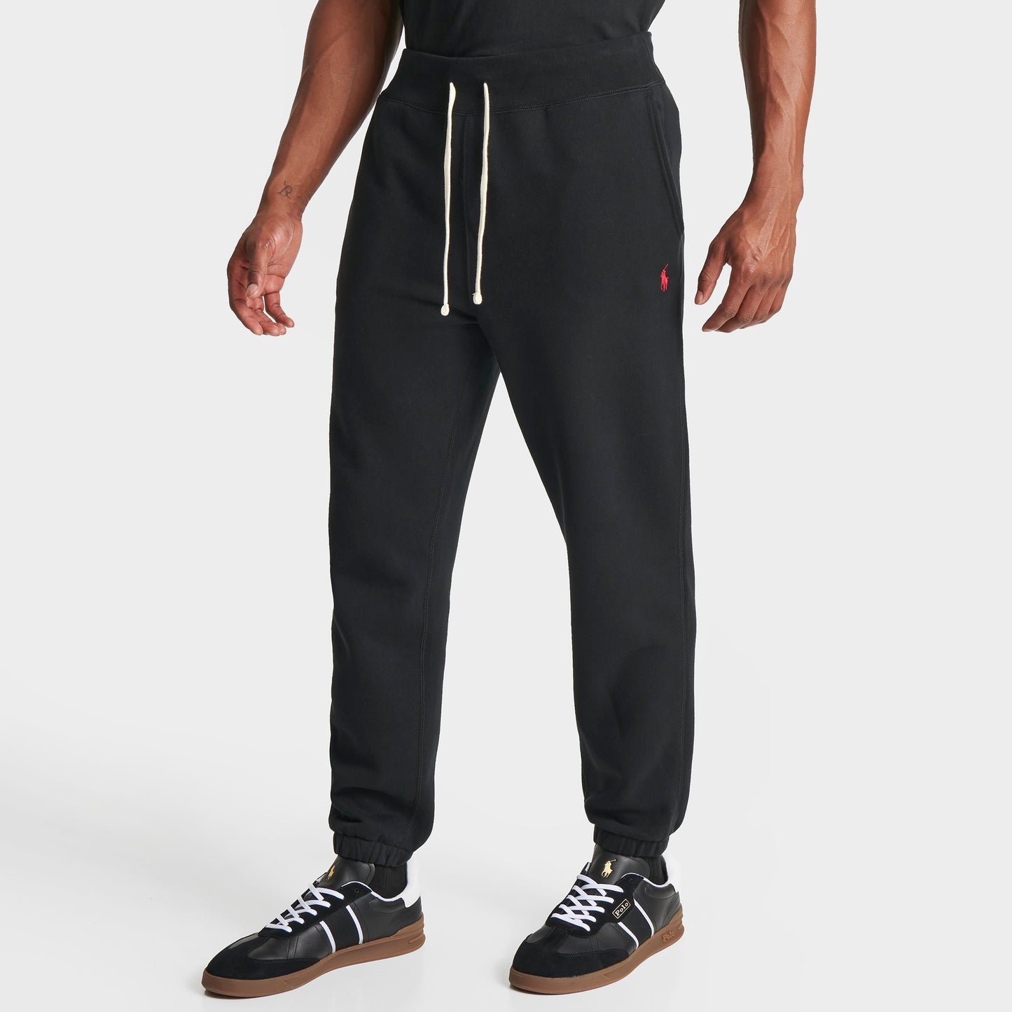 Men's Polo Ralph Lauren Double-Knit Jogger Pants - Black/Red