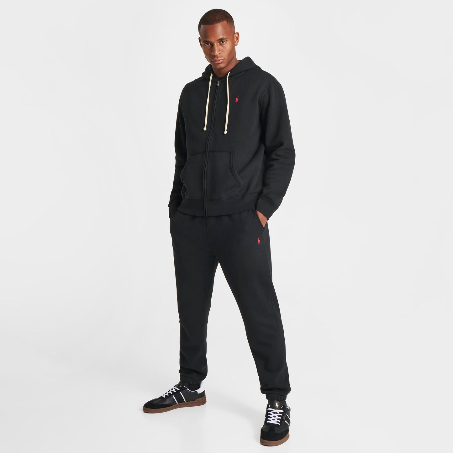 Men's Polo Ralph Lauren Double-Knit Jogger Pants - Black/Red
