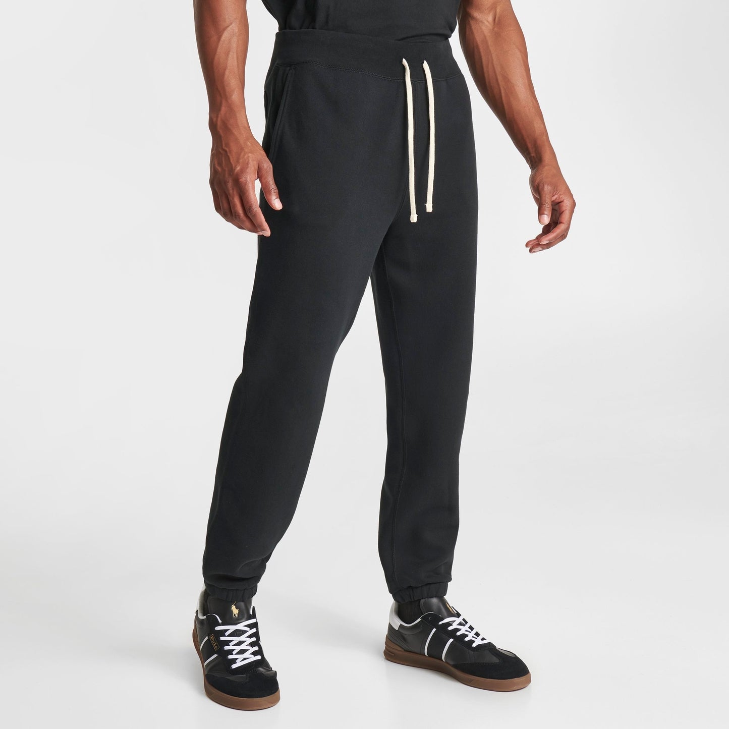 Men's Polo Ralph Lauren Double-Knit Jogger Pants - Black/Red
