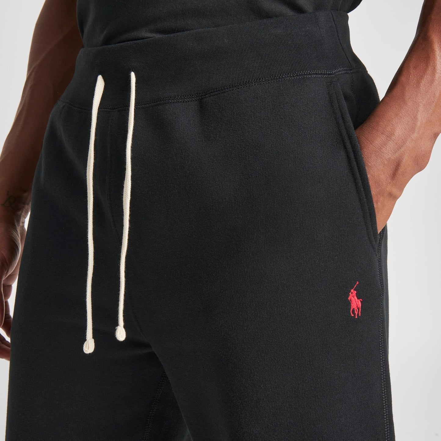 Men's Polo Ralph Lauren Double-Knit Jogger Pants - Black/Red